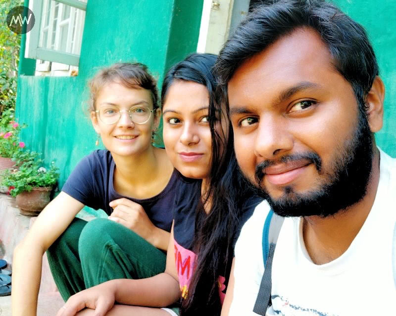 Me and my friends Couchsurfing in Coorg.