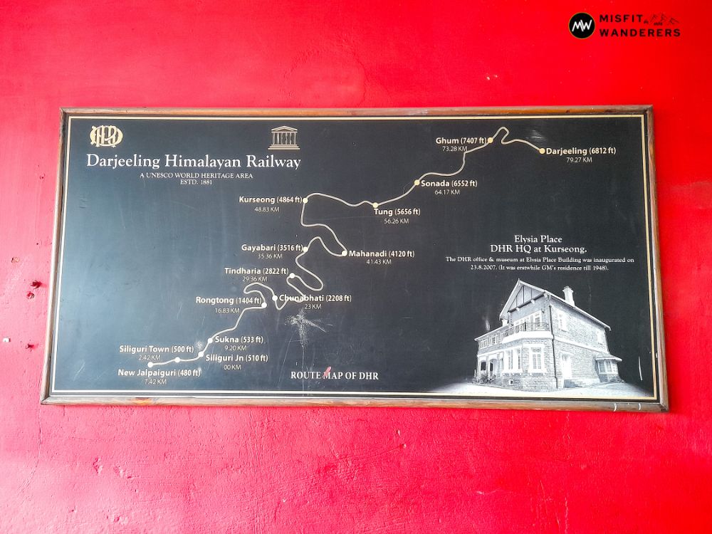 Route as seen on Ghum Station — Darjeeling Himalayan Railway Guide