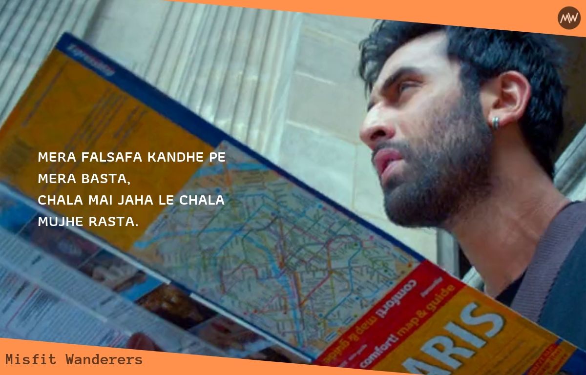 mera falsafa kandhe pe mera basta, chala mai jaha le chala mujhe rasta.- YJHD Dialogues