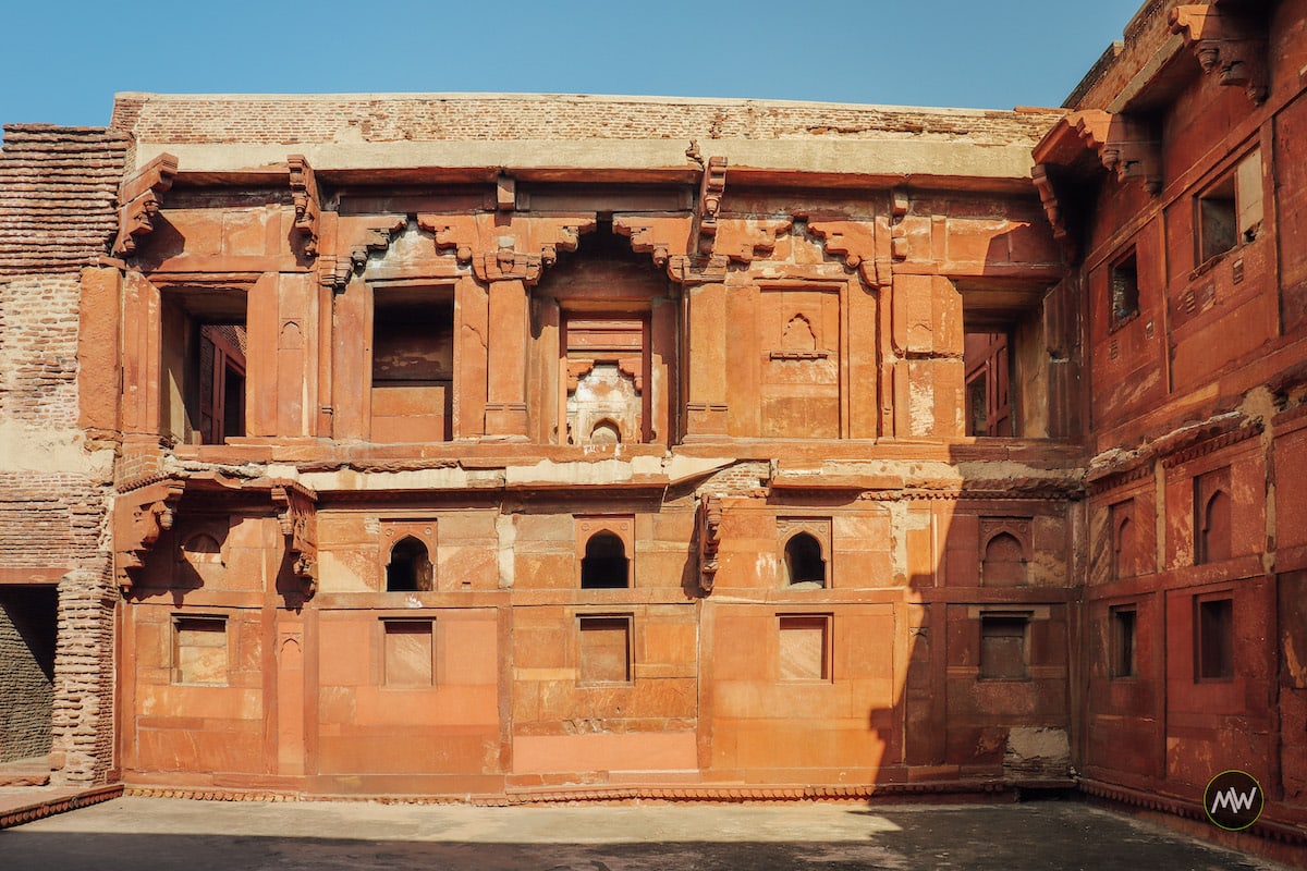 A demolished building of Akbari Palace at Agra Fort