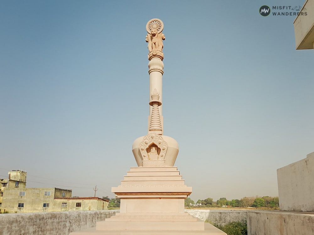 A Buddhist structure with Ashoka Chakra - Shravasti Tourist Places