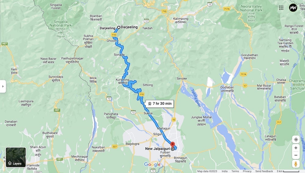 DHR Route on Map — Darjeeling Himalayan Railway Guide | Misfit Wanderers
